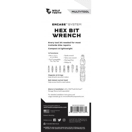 Atslēgu komplekts EnCase System Hex Bit Wrench