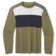 MS CLASSIC Thermal Merino Base Layer Colorblock Crew Winter Moss Heather