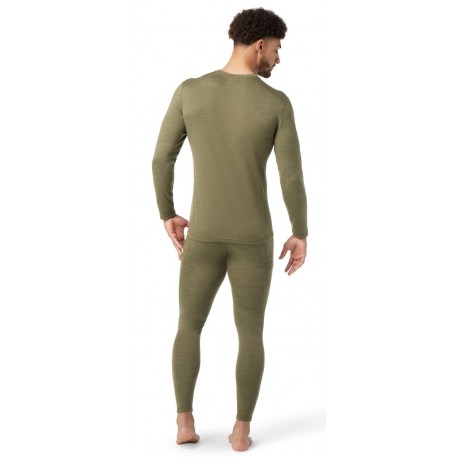 MS CLASSIC Thermal Merino Base Layer Colorblock Crew Winter Moss Heather