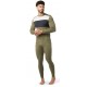 MS CLASSIC Thermal Merino Base Layer Colorblock Crew Winter Moss Heather