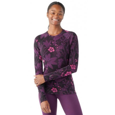 Termo krekls SW WS CLASSIC Thermal Merino Base Layer Crew Purple Iris Floral