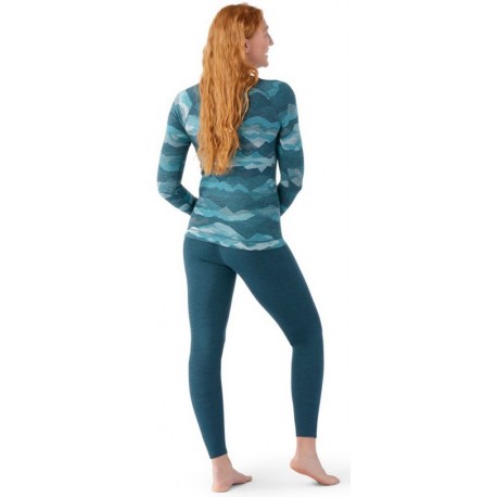 SW WS Classic Thermal Merino Base Layer Crew Twilight blue Mountain scape