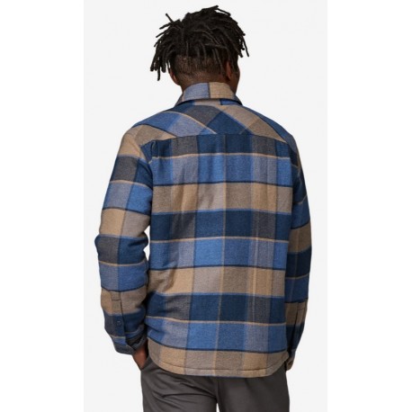 Patagonia M LW INSULATED Fjord Flanel Shirt Smolder Blue