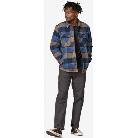 Patagonia M LW INSULATED Fjord Flanel Shirt Smolder Blue