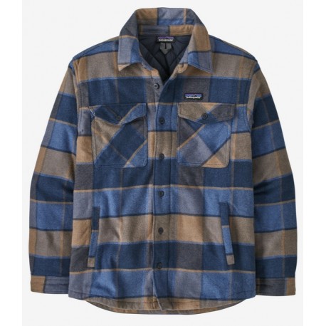 Patagonia M LW INSULATED Fjord Flanel Shirt Smolder Blue